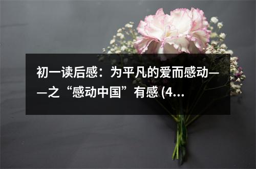 初一讀后感：為平凡的愛而感動(dòng)——之“感動(dòng)中國”有感 (400字)