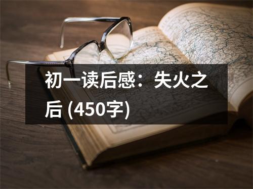 初一讀后感：失火之后 (450字)