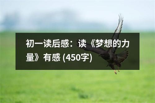 初一讀后感：讀《夢(mèng)想的力量》有感 (450字)