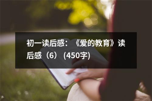 初一讀后感：《愛的教育》讀后感（6） (450字)