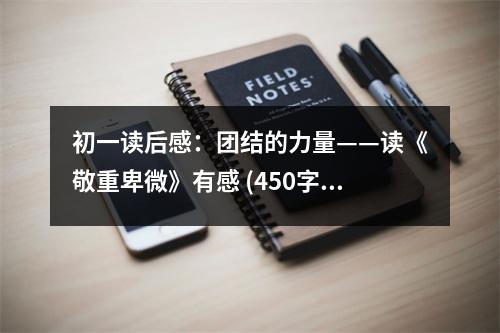 初一讀后感：團結(jié)的力量——讀《敬重卑微》有感 (450字)