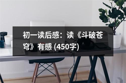 初一讀后感：讀《斗破蒼穹》有感 (450字)
