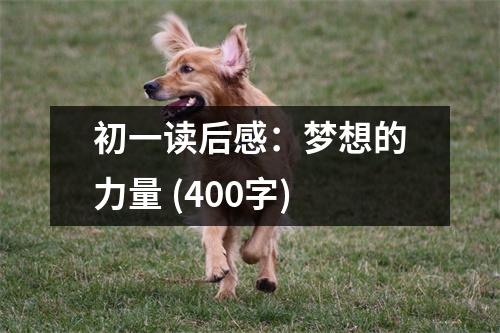 初一讀后感：夢想的力量 (400字)