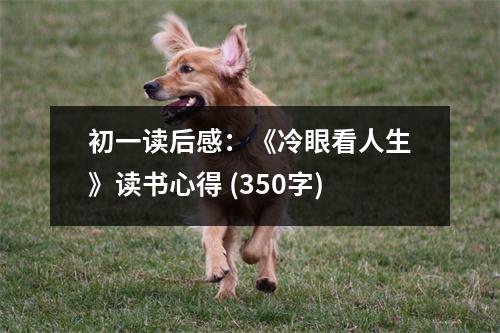 初一讀后感：《冷眼看人生》讀書心得 (350字)