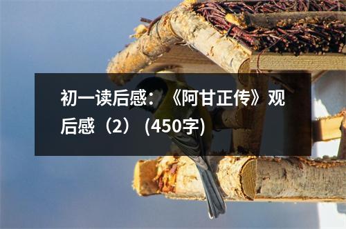 初一讀后感：《阿甘正傳》觀后感（2） (450字)
