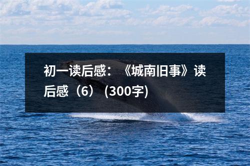 初一讀后感：《城南舊事》讀后感（6） (300字)