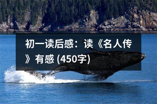 初一讀后感：讀《名人傳》有感 (450字)