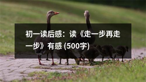初一讀后感：讀《走一步再走一步》有感 (500字)
