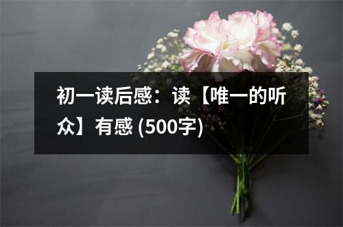 初一讀后感：讀【唯一的聽(tīng)眾】有感 (500字)