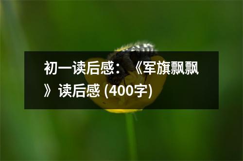 初一讀后感：《軍旗飄飄》讀后感 (400字)