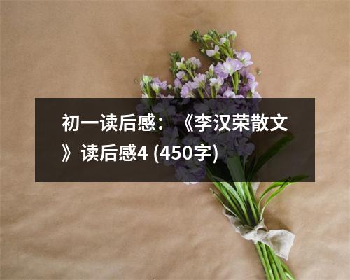 初一讀后感：《李漢榮散文》讀后感4 (450字)