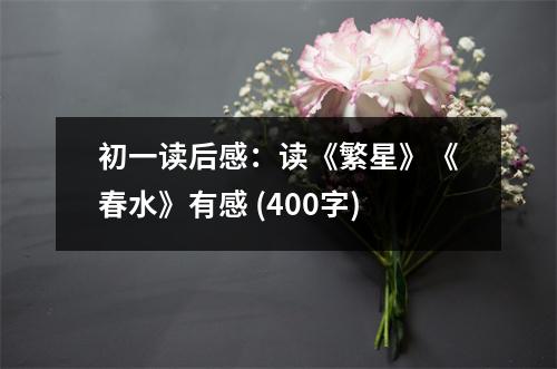 初一讀后感：讀《繁星》《春水》有感 (400字)