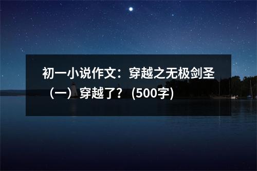 初一小說作文：穿越之無極劍圣（一）穿越了？ (500字)