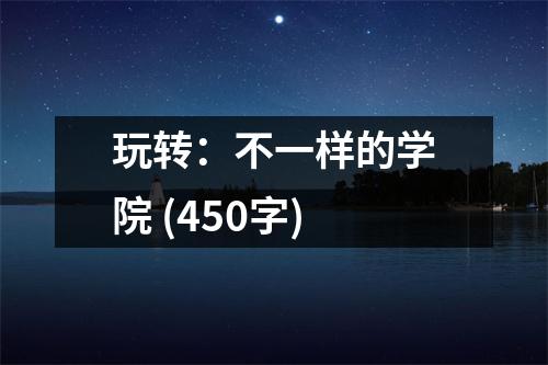 玩轉(zhuǎn)：不一樣的學(xué)院 (450字)